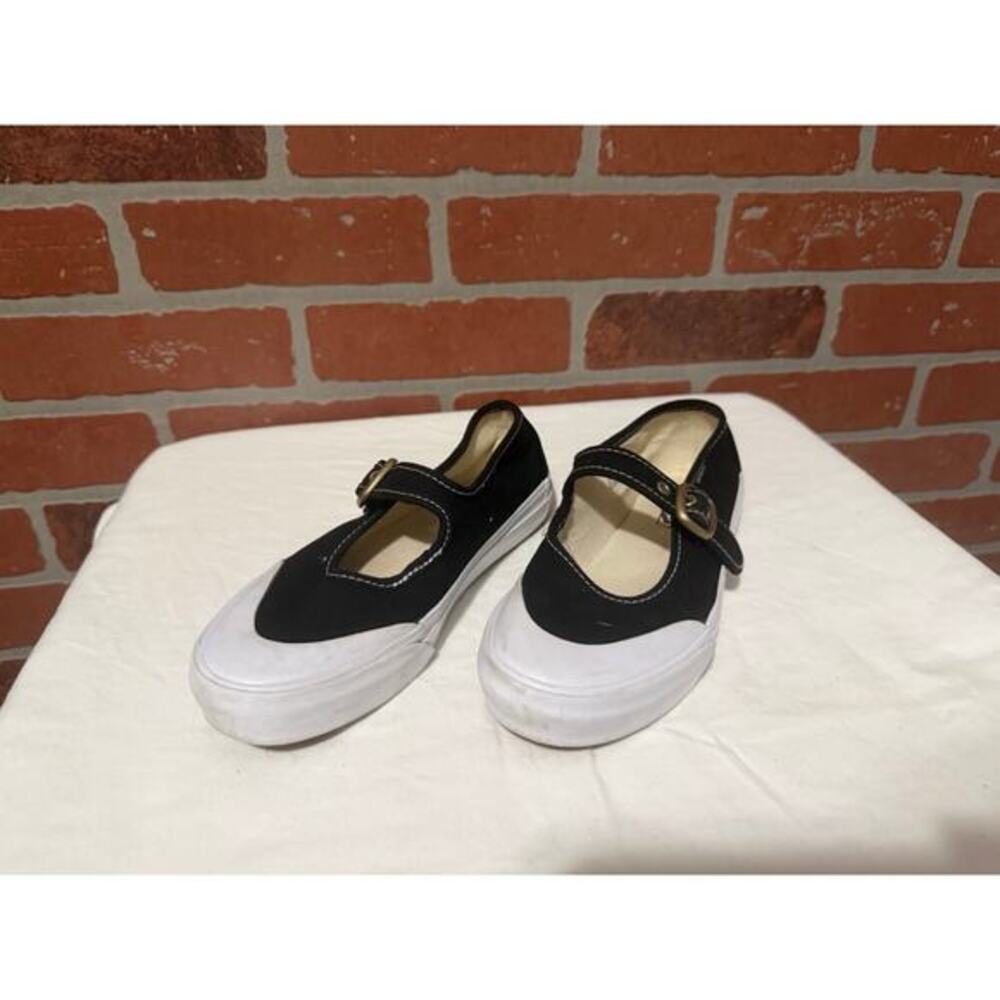 Vans Kids Mary Jane Shoes Black White Size 3 Youth Girls